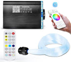 GIDERWEL Smart APP Controlled Fiber Optic Light,RGBW Starlight Headliner Kit with Remote Control,200pcs 6.5ft 0.03in Optic Fiber Cable and Music LED Light Engine for Car,Home Theater Ceiling