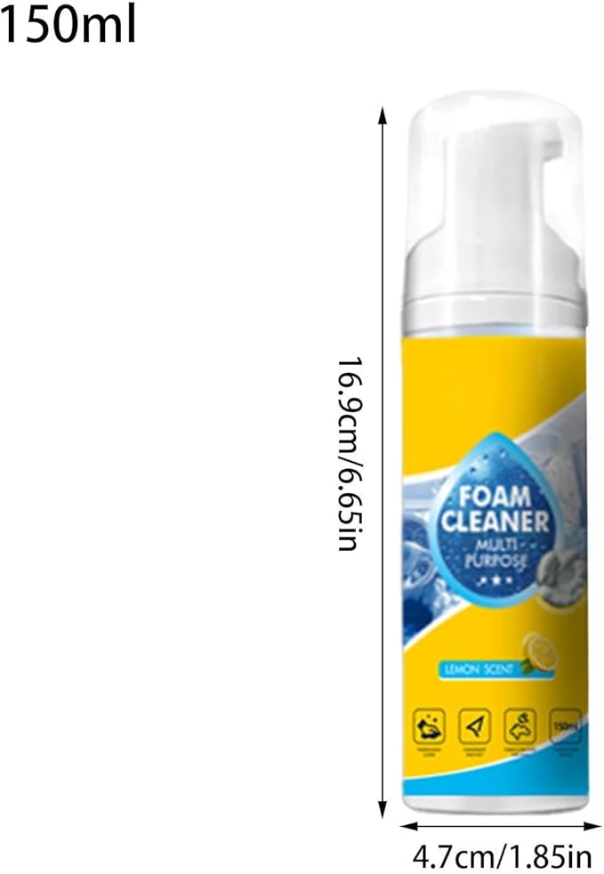 Car Interior Cleaner - Dashboard Stain Remover, 1 Bottle of 150ml Liquid for Grime Dissolving, Steering Wheel Solution with Rapid Evaporation, Auto Supplies, Deep Scrubbing Agent for Doors