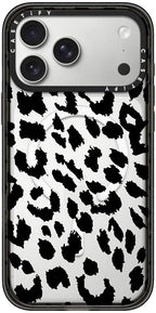 CASETiFY Impact iPhone 17 Pro Max Case [Slim/Compatible with Magsafe / 8.2 ft. 4X Military Grade Drop Protection] - Lacie Leopard - Clear Black