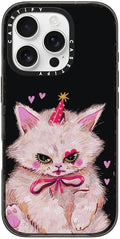 CASETiFY Impact Case for iPhone 16 Pro [Slim / 8.2 ft. 4X Military Grade Drop Protection/Compatible with Magsafe] - Clown Kitty - Clear Black