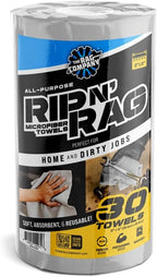 The Rag Company - Rip N' Rag Multi-Purpose Reusable Microfiber Towels for Home, Office, Garage, RV and More - 30 Count Roll - Premium 70/30 Blend - 200gsm (Pack of 2)