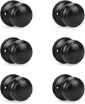 KNOBWELL 6 Pack Black Dummy Door Knob, Single Sided Handle for Closets, French Double Doors, and Pantry, Matte Black One Side Non-Turning Interior Push/Pull Door Knob