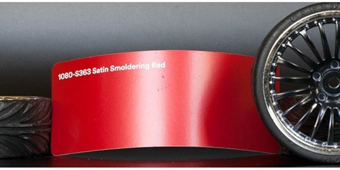 3M Car Wrap Roll 2080 Satin Smoldering Red | S363 | (5ft x 10ft (50 Sq/ft)) | Automotive Vinyl Wrap for Cars - Car Interior Wrap & Exterior | w/Free Instawraps Pro Glove