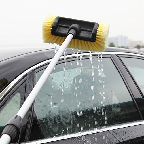 CARCAREZ 10" Car Wash Brush Head with Soft Bristle for Auto RV Truck Boat Camper Exterior Washing Cleaning, Yellow (1, 10" PRO MAX)