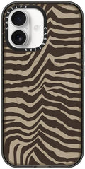 CASETiFY Impact iPhone 17 Case [Slim/Compatible with Magsafe / 8.2 ft. 4X Military Grade Drop Protection] - Zebra-Brown - Clear Black