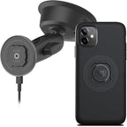 Quad Lock Heavy Duty Suction Car Phone Mount with MAG Phone Case and MAG Wireless Charging Head for iPhone 11