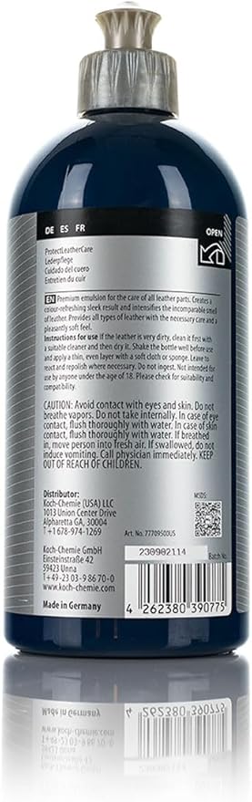 KOCHCHEMIE - Prosumer Line - Protect Leather Care - Leather Seat & Upholstery Cleaner - 500ml