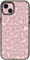 CASETiFY Impact Case for iPhone 15 Plus [8.2ft 4X Military Grade Drop Protection/Compatible with Magsafe] - Dusty Pink Leopard - Pale Petal - Clear Black
