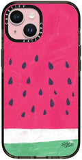 CASETiFY Impact Case for iPhone 15 [8.2ft 4X Military Grade Drop Protection/Compatible with Magsafe] - Watermelon - Clear Black
