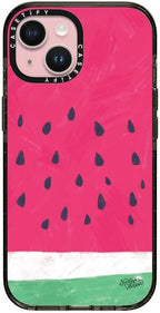 CASETiFY Impact Case for iPhone 15 [8.2ft 4X Military Grade Drop Protection/Compatible with Magsafe] - Watermelon - Clear Black