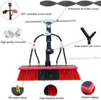 Telescopic Window Cleaning Brush Kit: 3.6-6M Extendable Water Fed Squeegee with Soap Dispenser Perfect for Home & Car Cleaning 35cm Brush Head for Streak-Free Shine