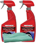 Mothers Foaming Wheel & Tire Cleaner (24 oz.) Bundle with Microfiber Cloth (3 Items)