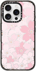 CASETiFY Impact Case for iPhone 16 Pro [8.2ft 4X Military Grade Drop Protection/Compatible with Magsafe] - Pink Sakura Bloom - Clear Black