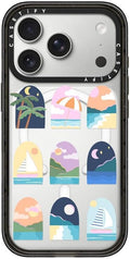CASETiFY Impact iPhone 17 Pro Case [Slim/Compatible with Magsafe / 8.2 ft. 4X Military Grade Drop Protection] - Beachy Vacay - Clear Black