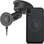 Quad Lock Heavy Duty Suction Car Phone Mount with MAG Phone Case and MAG Wireless Charging Head for iPhone XR