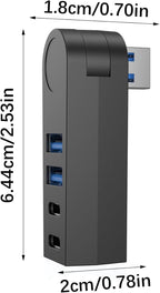 4 in 1 USB3.0 Hub 270 Degree Rotatable Port USB Splitter Power Adapter Multiple Expander USB3.0 for Rotating USB