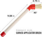 Calvana (2-Pack) Curved Applicator Brush for Tire Mounting Paste, 11" Plastic Handle, 45-Degree Angle for Easy Application of Tire Lubricants
