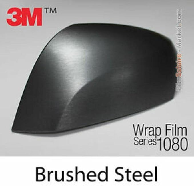 3M Car Wrap Roll 2080 Brushed Steel | BR201 | (5ft x 1ft (5 Sq/ft)) | Automotive Vinyl Wrap for Cars - Car Interior Wrap & Exterior | w/Free Instawraps Pro Glove