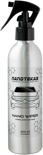 Ceramic Coating for Cars - Nano Wiper Auto Protection Spray Wax - 250 ml Windshield Water - Glass Guard Car Sealant in Your Car Wax Kit - Hydro Shield for More Visibility