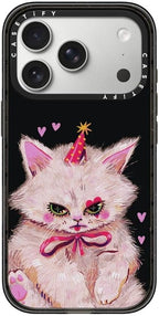 CASETiFY Impact iPhone 17 Pro Case [Slim/Compatible with Magsafe / 8.2 ft. 4X Military Grade Drop Protection] - Clown Kitty - Clear Black