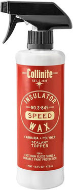 Collinite S-845 Insulator Wax Speed-Carnauba + Polymer Sealant+Spray Wax Topper. High Gloss Shine + Paint Protection & Durable Hydrophobics. Fast Spray& Wipe Results for Cars, Trucks, RV (16 fl oz)