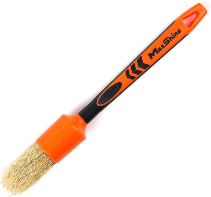 Maxshine Medium #12 Universal Detailing Brush – Classic Boar’s Hair Bristles, Soft & Durable – Professional Brush for Interior, Exterior, Leather Seats, Engine Bay & Wheels