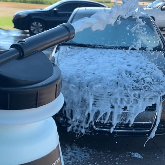 Image Wash Products - Foam Cannon for Garden Hose - Connects to Any Garden Hose - Ultimate Car Wash Foamer to Help Wash Your Car or Truck - (Comes with 3 Separate Dilution Tips) - Truck/Car/RV/Boat