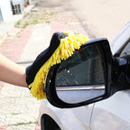 Car Wash Mitt Microfiber, 2PK-Scratch & Lint Free, Premium Chenille Microfiber Wash Mitt (Yellow)