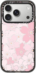 CASETiFY Impact iPhone 17 Pro Case [Slim/Compatible with Magsafe / 8.2 ft. 4X Military Grade Drop Protection] - Pink Sakura Bloom - Clear Black