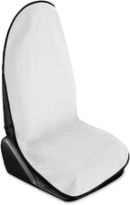 Car Towel Seat Cover, Performance Microfiber Washable Non Slip Vehicle Front Seat Covers, Sweatproof Automotive Interior Chair Protectors, Universal for SUV Automobile Truck (White)