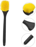 2pc Long Handle Wheel Cleaning Brush Set for Car Detailing Tire Brush Hard Bristles for Rim and Tire Scrub