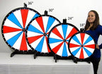 Dual and Triple Color Tabletop Dry Erase Prize Wheel – 36 Inch Desktop Spinning Wheel, Durable Wood, Balanced for Fair Odds, Trade Show Booth Raffle, Fundraiser, Baby Shower (Red and Blue, 36")