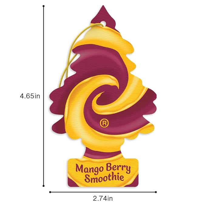 Little Trees Car Air Freshener | Hanging Tree Provides Long Lasting Scent for Auto and Home | Mango Berry Smoothie, 24 Air Fresheners