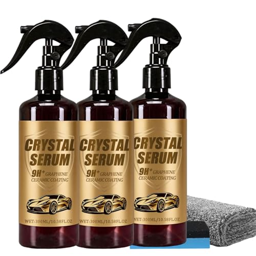 PTZ Crystal Serum, 10.58 Fl Oz Graphene Ceramic Coating, Graphene Ceramic Coating For Cars, High Gloss Finish (3pcs)