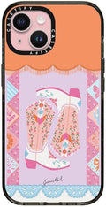 CASETiFY Impact Case for iPhone 15 [8.2ft 4X Military Grade Drop Protection/Compatible with Magsafe] - Cowgirl Boots - Clear Black