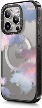 CASETiFY Impact iPhone 15 Pro Case [4X Military Grade Drop Tested / 8.2ft Drop Protection/Compatible with Magsafe] - Cloud Prints - Clouds - Clear Black