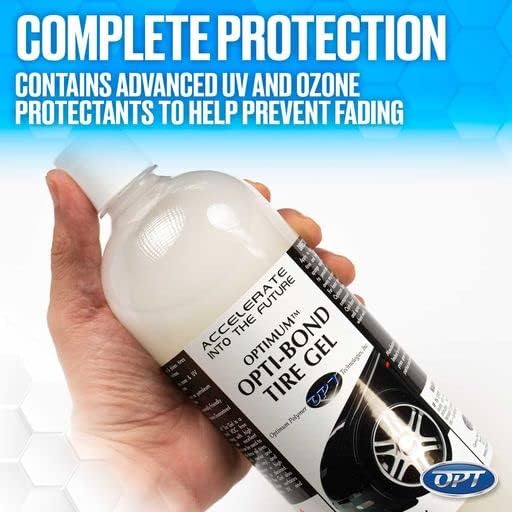 Optimum Opti-Bond Tire Gel – Sling Free Shine, Long Lasting Dressing; Water Based Gel Spray; Vinyl, Plastic and Trim Dressing; Great for Tire Shine & Vinyl Trim Care (32 Oz)