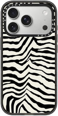 CASETiFY Impact iPhone 17 Pro Case [Slim/Compatible with Magsafe / 8.2 ft. 4X Military Grade Drop Protection] - Zebra Stripe- Back to Black - Clear Black