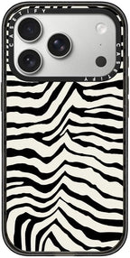 CASETiFY Impact iPhone 17 Pro Case [Slim/Compatible with Magsafe / 8.2 ft. 4X Military Grade Drop Protection] - Zebra Stripe- Back to Black - Clear Black