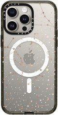 CASETiFY Impact iPhone 15 Pro Max Case [4X Military Grade Drop Tested / 8.2ft Drop Protection/Compatible with Magsafe] - Stars Prints - Space Pattern - Clear Black
