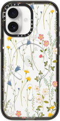 CASETiFY Impact iPhone 17 Case [Slim/Compatible with Magsafe / 8.2 ft. 4X Military Grade Drop Protection] - Dreamy Floral Pattern - Clear Black