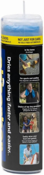 CleanTools the absorber® Large 27-Inch x 17-Inch, Blue - Synthetic Premium Drying Chamois Cloth for Car - Super Absorbent, Scratch-Free and Washable