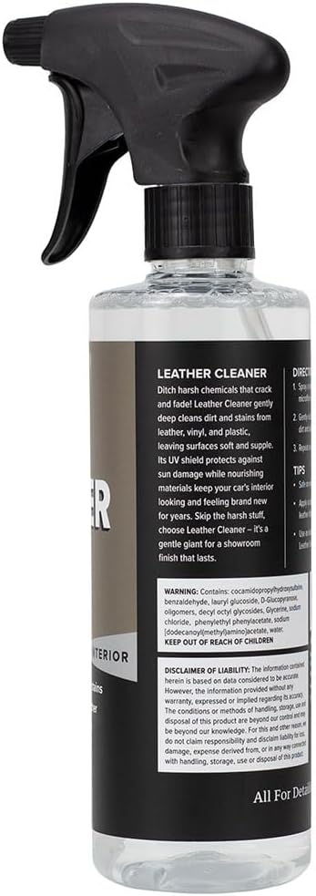 Maxshine Leather Cleaner 16 oz – Deep Cleaning Formula for Car Seats, Interior, and Upholstery, Safe on Natural & Synthetic Leather, Removes Dirt, Grime & Stains