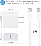 USB C Fast Charger for Apple iPad Pro 13/12.9/11 in 2026-2018,iPad 11th(A16),iPad Air 5th/Mini 7th,iPhone 17/16/15 Series,USB C Charger Fast Charging Adapter Wall Block with 6FT USBC to C Cable Cord