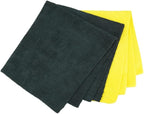 Zacapa 10-Pack Edgeless Microfiber Towels 16x16 in 300 GSM Premium Short Pile/Scratch-Free Car Detailing Towels, Lint-Free Cleaning Cloths/Yellow & Black
