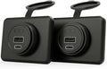 Panel Type C 12V USB Car Charger Outlet, DAMAVO YM1288 12V Cigarette Lighter Socket for Car USB Port Bus RV Boat Automotive Marine ATV Truck Golf Cart (Surface Mount Installation, 2 Pack)