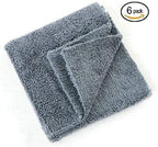 Kingsheep Edgeless Microfiber Towel Car Drying Wash Buffing 6Pack 16"x16" Ultra Plush 450gsm Detailing Cloth (Gray)