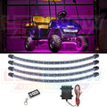 LEDGlow 4pc Pink LED Golf Cart Underbody Underglow Accent Neon Light Kit for EZGO Yamaha Club Car - Water Resistant Flexible Tubes - Includes Control Box & Wireless Remote