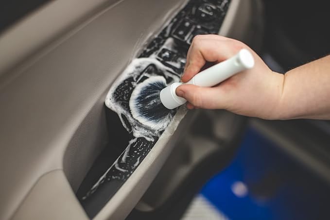 Detail Factory - Synthetic Detailing Brush - Ultra-Soft Bristles, Comfortable Grip and Scratch-Free Cleaning for Exterior, Interior, Emblems, Badges, and Instrument/Guage Panels. (Grey, Long)