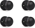 KNOBWELL 4 Pack Bronze Dummy Door Knob, Single Sided Handle for Closets, French Double Doors, and Pantry, Oil Rubbed Bronze One Side Non-Turning Interior Push/Pull Door Knob